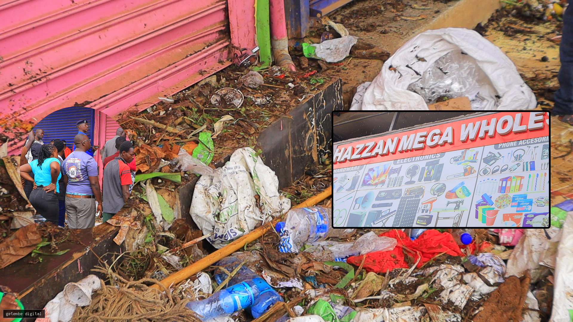 GOONS DUMP GARBAGE & RAW SEWAGE OUTSIDE HASSAN WHOLESALERS IN KISII CBD IN AN ALLEGED TARGETED ATTACK.